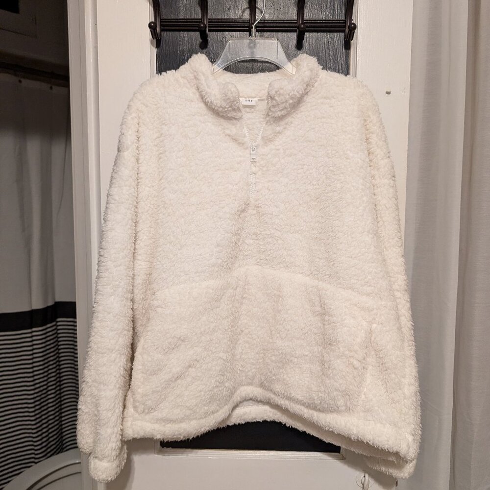 Ivory Gap Half-zip Sherpa Pullover Sweater with Kangaroo Pouch, XXL, NWOT